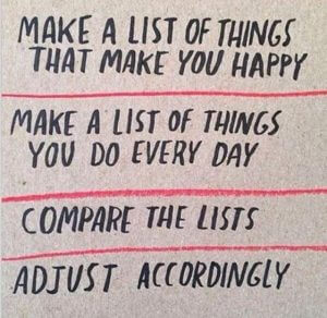 Make a list of things that make you happy