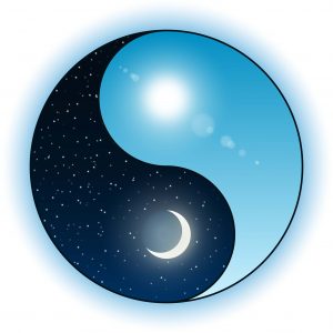 fem elementer Yin og Yang sol og måne stor-2